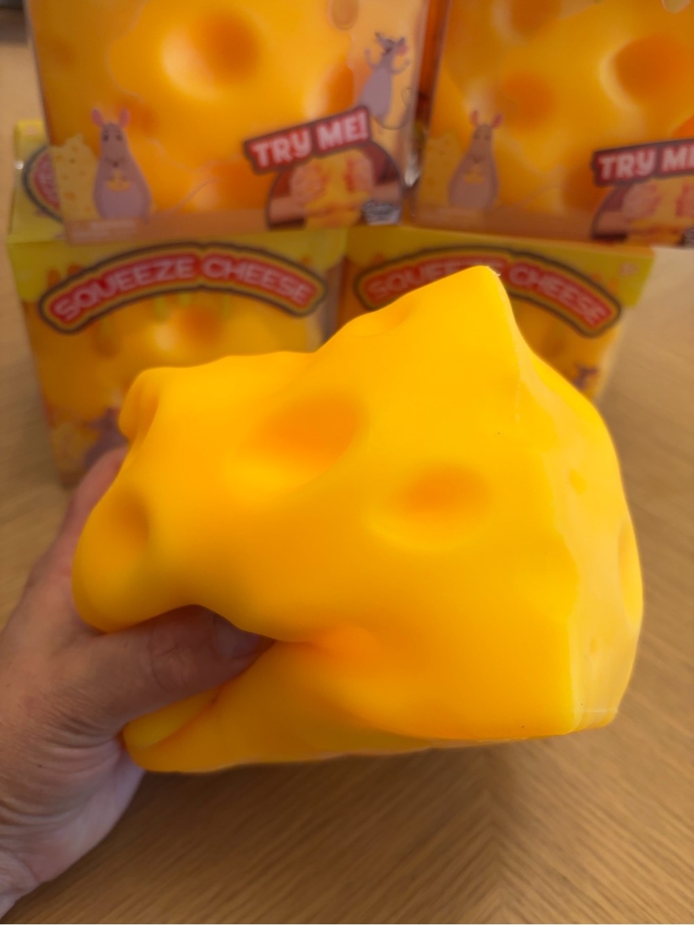 Squeeze Cheese Sensory Plush Toy - Yellow